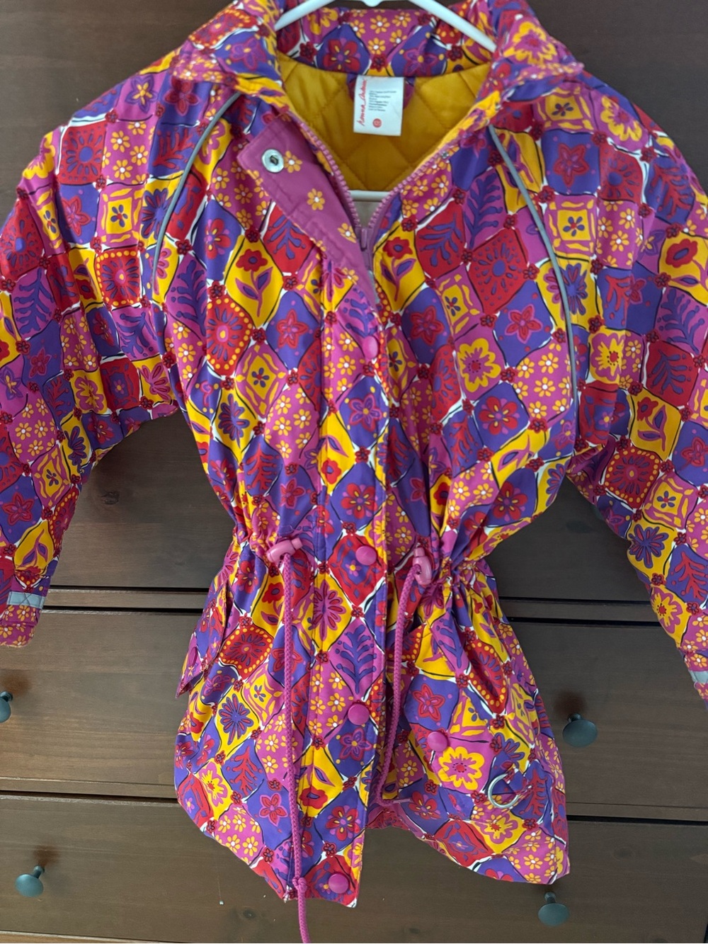 Hanna Andersson Purple & Yellow Floral Puffer Jacket